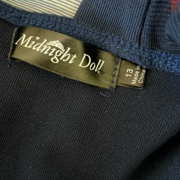 NWT Midnight Doll Juniors Size 13‎ Maxi Long Empire Cut Mulitcolor Chevron - Picture 5 of 8